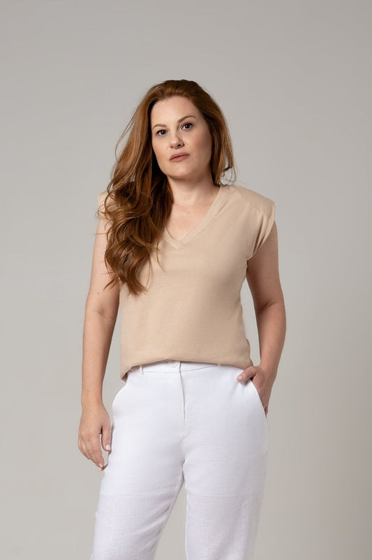 Blusa Ombreira Decote V