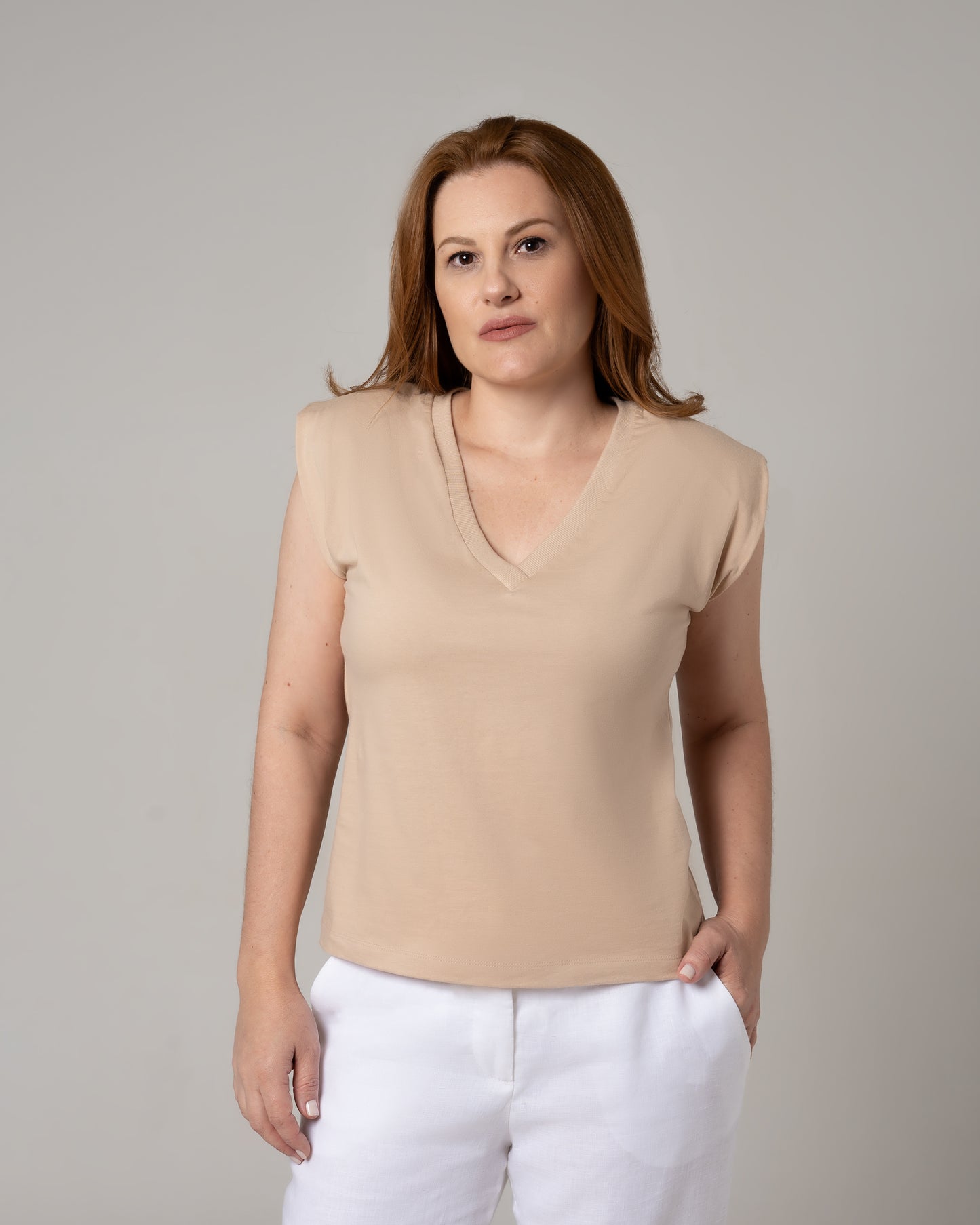 Blusa Ombreira Decote V