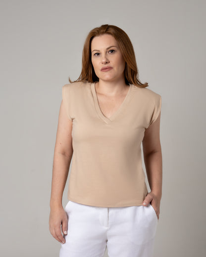 Blusa Ombreira Decote V